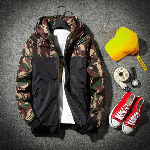 2020 men's stitched camouflage hooded quilted cotton cloth youth warm casual printed quilted cotton cloth, Black
2020 men's stitched camouflage hooded quilted cotton cloth youth warm casual printed quilted cotton cloth, Black