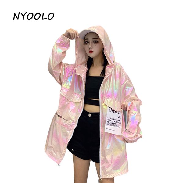 nyoolo harajuku style colorful thin sunscreen coat summer streetwear big pocket long sleeve zipper hooded jacket women outerwear, Black;brown
nyoolo harajuku style colorful thin sunscreen coat summer streetwear big pocket long sleeve zipper hooded jacket women outerwear, Black;brown
