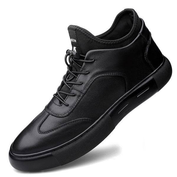plus velvet sneakers new trend young men genuine leather casual lace up fashion male shoes leisure comfortable shoes, Black
plus velvet sneakers new trend young men genuine leather casual lace up fashion male shoes leisure comfortable shoes, Black