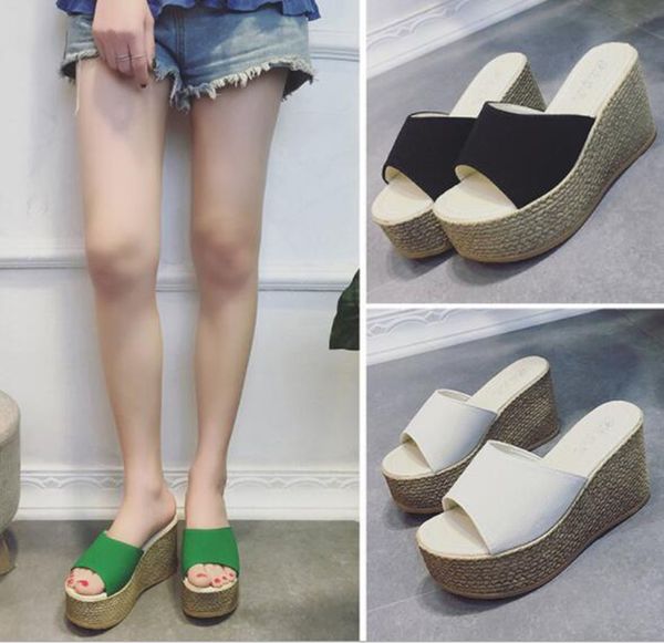 fashion summer new simple thick bottom muffin with wedge heel platform comfortable high heel female sandals and slippers, Black
fashion summer new simple thick bottom muffin with wedge heel platform comfortable high heel female sandals and slippers, Black