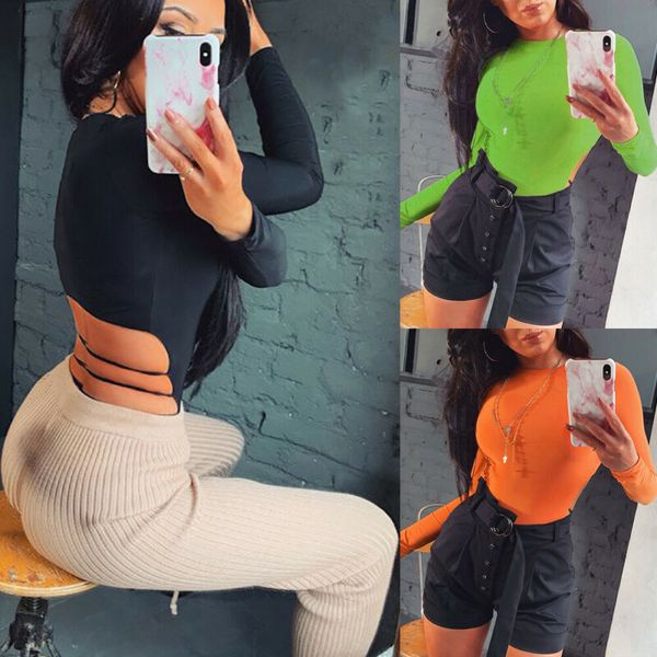 women bodysuit bodycon long sleeve hollow out romper leotard nightwear lady female club wear casual skinny streetwear, Black;white
women bodysuit bodycon long sleeve hollow out romper leotard nightwear lady female club wear casual skinny streetwear, Black;white