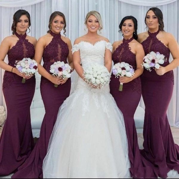 burgundy halter lace bridesmaid dresses keyhole sheer neck custom made mermaid wedding guest gown vestido gadern wedding bm0982
burgundy halter lace bridesmaid dresses keyhole sheer neck custom made mermaid wedding guest gown vestido gadern wedding bm0982