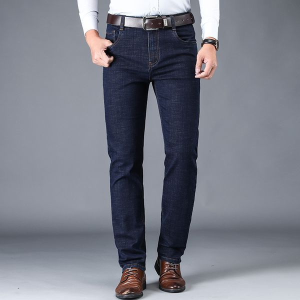 men's jeans 2021 casual slim trousers business fashion stretch navy black brand clothes classic keep warm, Blue
men's jeans 2021 casual slim trousers business fashion stretch navy black brand clothes classic keep warm, Blue