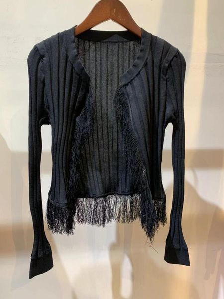 2020 fringe women's stripes knitted sweater cardigan slim ladis short knitwear long sleeve female outwear, White
2020 fringe women's stripes knitted sweater cardigan slim ladis short knitwear long sleeve female outwear, White