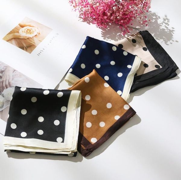 new fashion polka dot small square scarf womens retro korean printing imitation silk scarf spring and summer polka dot small silk scarf scar, Blue;gray
new fashion polka dot small square scarf womens retro korean printing imitation silk scarf spring and summer polka dot small silk scarf scar, Blue;gray