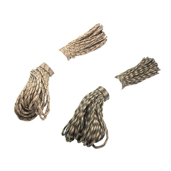 2 pcs parachute cord with 7 strands, 550 lbs, 100 ft. - desert camo & dark green camo
2 pcs parachute cord with 7 strands, 550 lbs, 100 ft. - desert camo & dark green camo