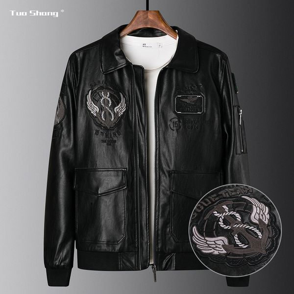 anchor leather clothing leather clothing male self-cultivation thin section men's locomotive jacket pu men's wear loose coat leath, Black
anchor leather clothing leather clothing male self-cultivation thin section men's locomotive jacket pu men's wear loose coat leath, Black