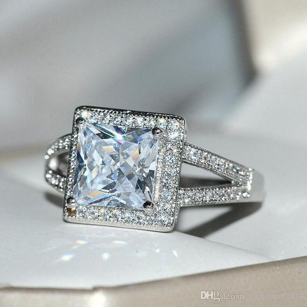 size 6-10 luxury jewelry 925 sterling silver princess cut white z cz diamond party gemstones women wedding bridal ring for lover's gift, Slivery;golden
size 6-10 luxury jewelry 925 sterling silver princess cut white z cz diamond party gemstones women wedding bridal ring for lover's gift, Slivery;golden