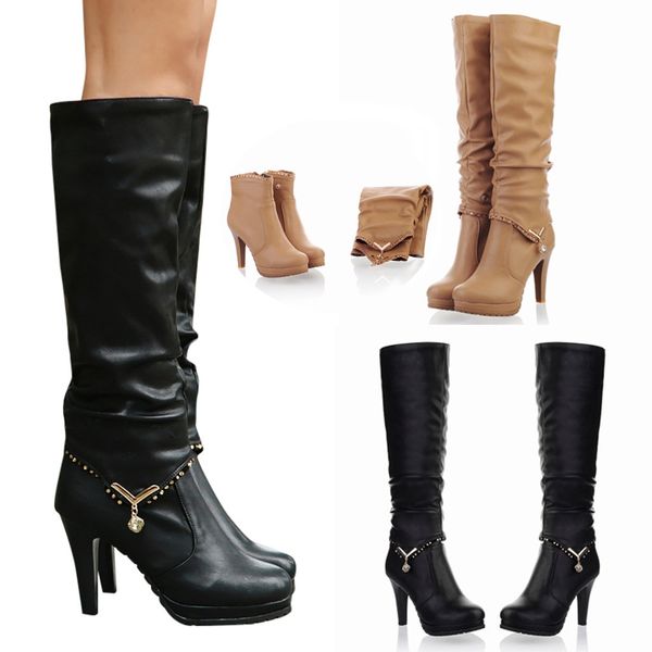 thigh high boots fashion pure color round toe slip-on boots thin heels vintage women shoe plus size 43 feminina zapatos de mujer, Black
thigh high boots fashion pure color round toe slip-on boots thin heels vintage women shoe plus size 43 feminina zapatos de mujer, Black