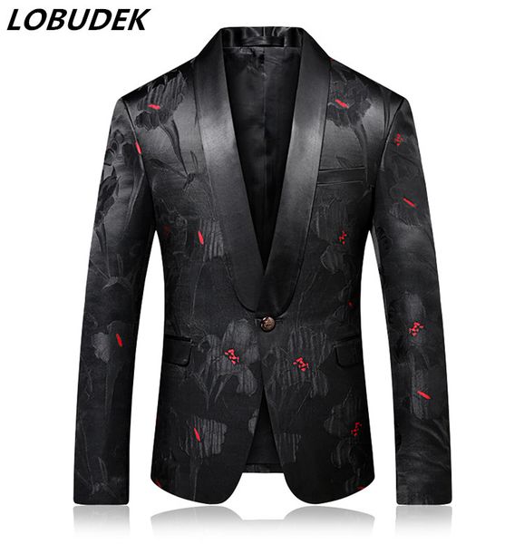 new 4xl shawl collar print blazers evening party host stage costume one button jacquard wedding blazer banquet prom suit jacket, White;black
new 4xl shawl collar print blazers evening party host stage costume one button jacquard wedding blazer banquet prom suit jacket, White;black