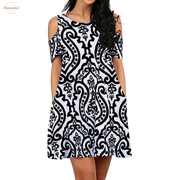 women ladies dress off shoulder short sleeve print casual femael sundress boho beach woman floral dress summer 2020 vestido de festa, Black;gray
women ladies dress off shoulder short sleeve print casual femael sundress boho beach woman floral dress summer 2020 vestido de festa, Black;gray
