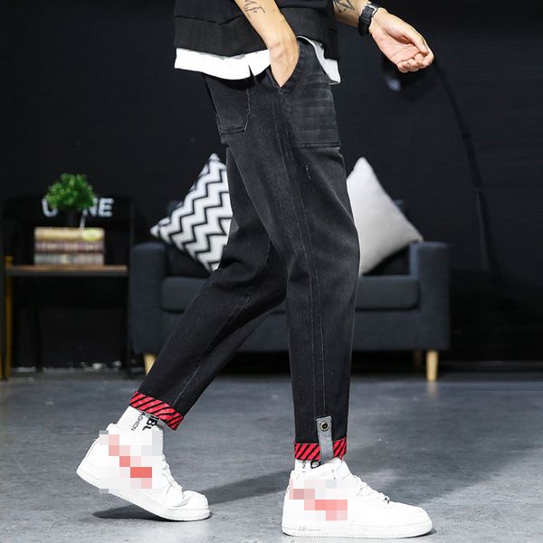 men's jeans slim jeans selvedge fit slim straight striped cuff denim indigo streetwear fashion, Blue
men's jeans slim jeans selvedge fit slim straight striped cuff denim indigo streetwear fashion, Blue