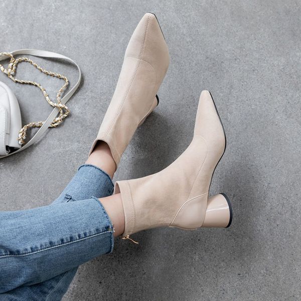 new pointed toe women apricot suede boots elastic fabric sock autumn booties black high heels bota femininos ladies boot
new pointed toe women apricot suede boots elastic fabric sock autumn booties black high heels bota femininos ladies boot
