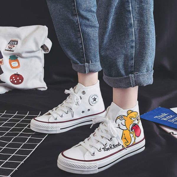 women anime tom cartoon print shoes brand sneakers lovely girls canvas thick heel sneakers designer high-running platform y200424, Black
women anime tom cartoon print shoes brand sneakers lovely girls canvas thick heel sneakers designer high-running platform y200424, Black