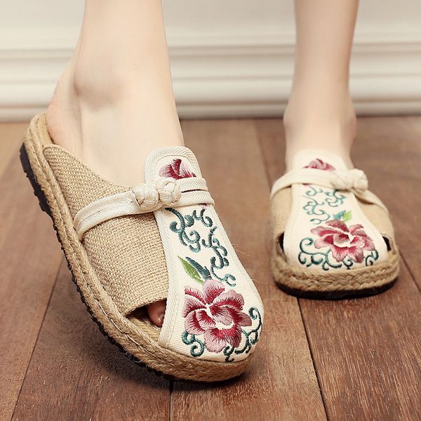 mules casual print flowers round toe embroidered women's cloth shoes summer mules canvas shoes for women, Black
mules casual print flowers round toe embroidered women's cloth shoes summer mules canvas shoes for women, Black