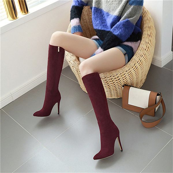 34-42 knee high boots women high heel mid calf boots big size winter women, Black
34-42 knee high boots women high heel mid calf boots big size winter women, Black