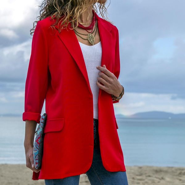 women blazer 2019 spring autumn office lady ol wear to work long sleeve open slim fit mujer blazers outerwear red black blue, White;black
women blazer 2019 spring autumn office lady ol wear to work long sleeve open slim fit mujer blazers outerwear red black blue, White;black