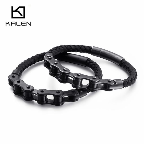 kalen hip hop bike chain charm bracelets for men 21cm stainless steel black/brushed chain leather bracelet rock jewelry, Golden;silver
kalen hip hop bike chain charm bracelets for men 21cm stainless steel black/brushed chain leather bracelet rock jewelry, Golden;silver