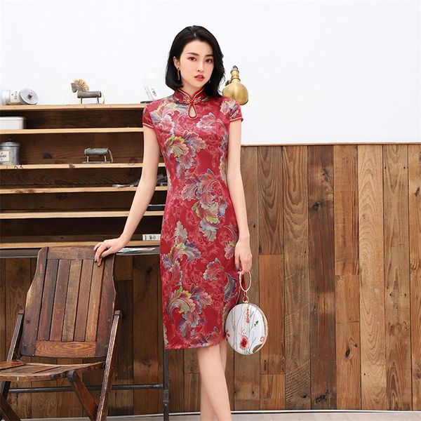 novelty vintage button flower satin elegant women qipao summer new classic evening party dress gown cheongsam plus 4xl vestidos, Red
novelty vintage button flower satin elegant women qipao summer new classic evening party dress gown cheongsam plus 4xl vestidos, Red