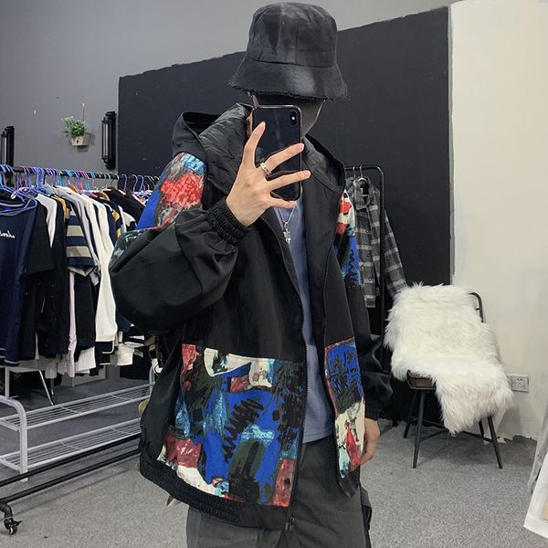 autumn jacket men fashion printing casual hooded jacket man streetwear wild hip hop loose bomber large size male clothes, Black;brown
autumn jacket men fashion printing casual hooded jacket man streetwear wild hip hop loose bomber large size male clothes, Black;brown