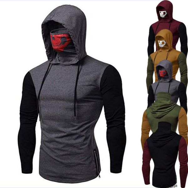 mens designer shirtt style male pants skull head masked face splicing long sleeve t shirtcv107dn6h, White;black
mens designer shirtt style male pants skull head masked face splicing long sleeve t shirtcv107dn6h, White;black