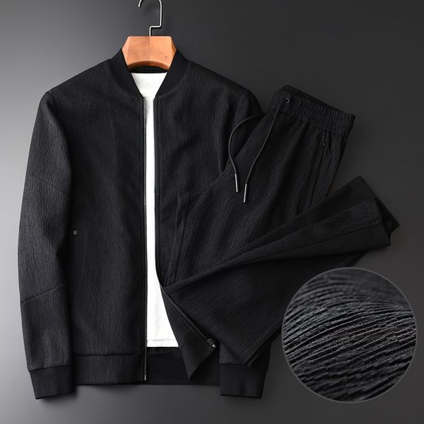 male jacket stand collar wrinkle fabric trendy comfort 2-piece jacket men hight quality solid color slim fit jackets man, Black;brown
male jacket stand collar wrinkle fabric trendy comfort 2-piece jacket men hight quality solid color slim fit jackets man, Black;brown
