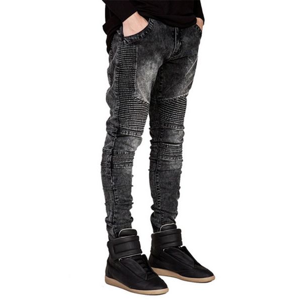 men jeans runway slim racer biker jeans arrival hiphop skinny jeans for men