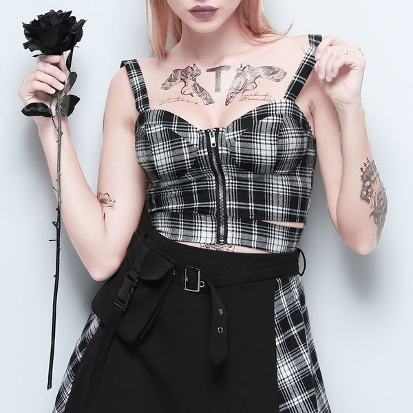 women's casual sleeveless knot front gingham camisole shirt vest cropped tank female crop top, White
women's casual sleeveless knot front gingham camisole shirt vest cropped tank female crop top, White