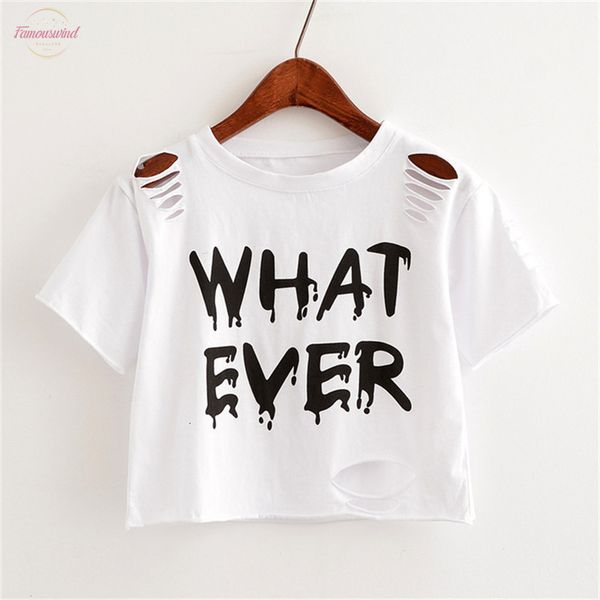 new t shirt women crop harajuk crew neck short sleeve what ever printed t shirts summer hole for girls, White
new t shirt women crop harajuk crew neck short sleeve what ever printed t shirts summer hole for girls, White
