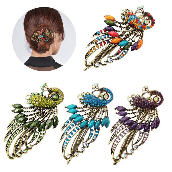 1pc rhinestone retro peacock hair clip vintage claw clip metal headdress grab clips hair styling tools women jewelry
1pc rhinestone retro peacock hair clip vintage claw clip metal headdress grab clips hair styling tools women jewelry
