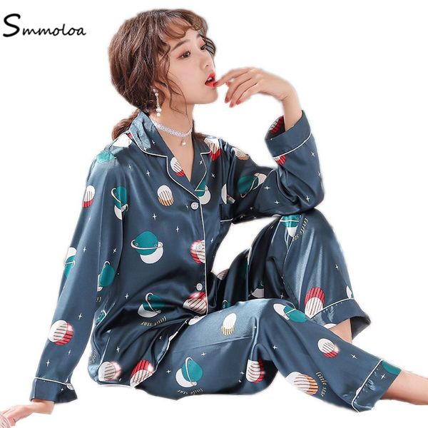 smmoloa satin pyjamas women silk pajama sets floral print pajamas for women summer pijama sets, Blue;gray
smmoloa satin pyjamas women silk pajama sets floral print pajamas for women summer pijama sets, Blue;gray