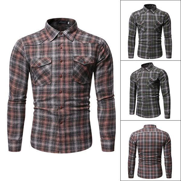 fashion urban new men's casual plaid lapel men's long-sleeved shirt double pocket large size cardigan, White;black
fashion urban new men's casual plaid lapel men's long-sleeved shirt double pocket large size cardigan, White;black