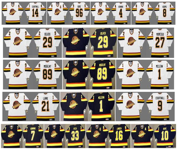 vintage vancouver canucks jersey 29 gino odjick 27 sergio momesso 89 alexander mogiln 1 kirk mclean 21 jyrki lumme 9 courtnall retro hockey, Black;red
vintage vancouver canucks jersey 29 gino odjick 27 sergio momesso 89 alexander mogiln 1 kirk mclean 21 jyrki lumme 9 courtnall retro hockey, Black;red