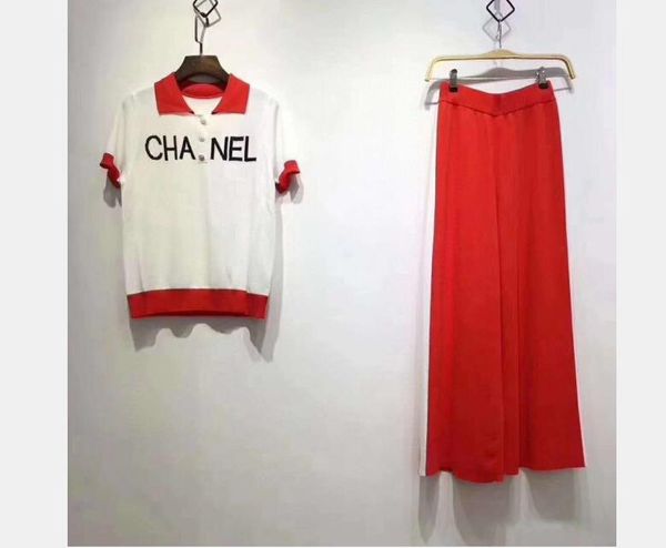 2020 new women's design fashion letter print knitted color block short sleeve sweater and wide leg long pants twinset plus size loose s, White
2020 new women's design fashion letter print knitted color block short sleeve sweater and wide leg long pants twinset plus size loose s, White