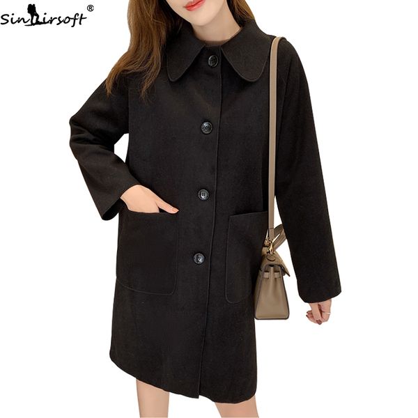 women's autumn and winter new korean retro style was thin wild long woolen shirt woman fashion casual solid color coat women, Black
women's autumn and winter new korean retro style was thin wild long woolen shirt woman fashion casual solid color coat women, Black