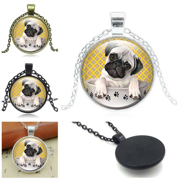 creative teacup pug time gemstone pendant necklace men and women sweater chain djn571 mix order pendant necklaces jewelry, Silver 
creative teacup pug time gemstone pendant necklace men and women sweater chain djn571 mix order pendant necklaces jewelry, Silver