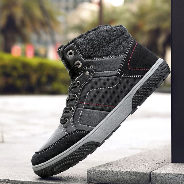 coturno high mens boots leather winter snow boots men waterproof with fur keep warm round toe timber bot booties land shoes, Black
coturno high mens boots leather winter snow boots men waterproof with fur keep warm round toe timber bot booties land shoes, Black