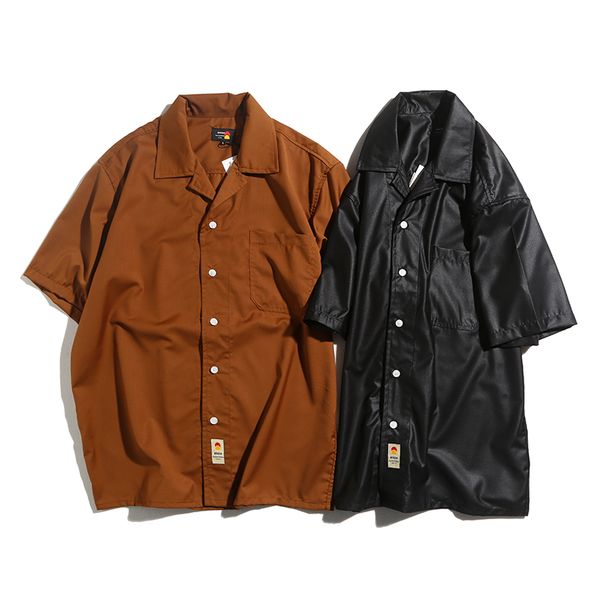 mens vintage fashion casual short sleeve shirts male japan korea style solid color shirts, White;black
mens vintage fashion casual short sleeve shirts male japan korea style solid color shirts, White;black