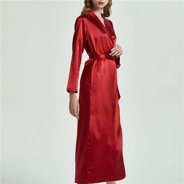 women's sleepwear robe lounge femme women satin long robes flare sleeve bathrobes elegant kimono bridesmaid nightgown, Black;red
women's sleepwear robe lounge femme women satin long robes flare sleeve bathrobes elegant kimono bridesmaid nightgown, Black;red