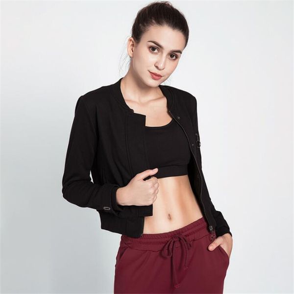 the fall sports coat zipper long sleeve yoga cropped running sport long sleeve women coat gym clothing sport jacket fitness, Black;red
the fall sports coat zipper long sleeve yoga cropped running sport long sleeve women coat gym clothing sport jacket fitness, Black;red