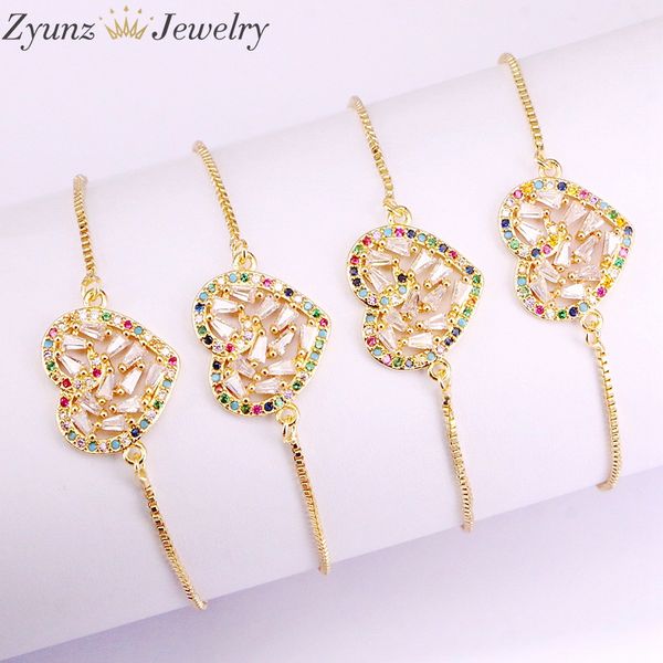 10pcs, rainbow cz micro cubic zirconia charm bracelets adjustable chain heart shape bracelet gold color for women jewelry, Black
10pcs, rainbow cz micro cubic zirconia charm bracelets adjustable chain heart shape bracelet gold color for women jewelry, Black