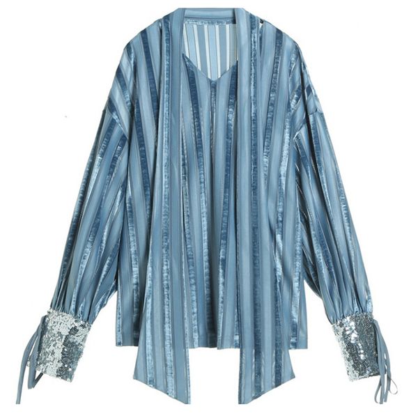 perhaps u blue striped long sleeve bow collar blouse patchwork sequined loose shirt office lady women b0679, White
perhaps u blue striped long sleeve bow collar blouse patchwork sequined loose shirt office lady women b0679, White