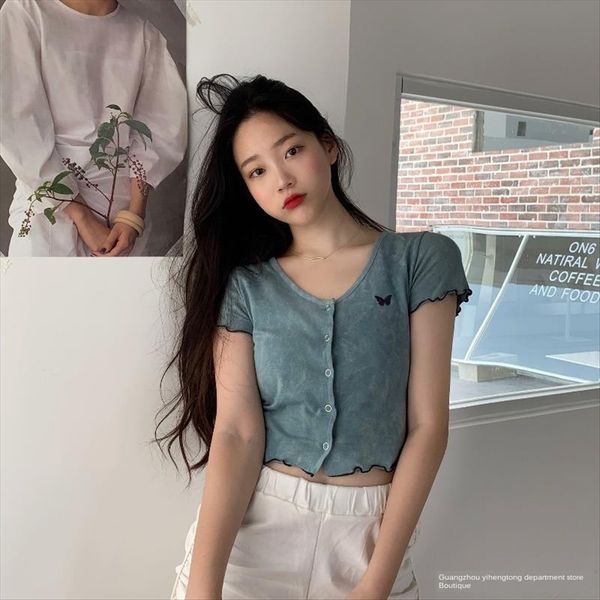 v-neck butterfly printed short-sleeved t- female 2020 slim ins fashionable short skirt t-shirt skirt short base shirt, White
v-neck butterfly printed short-sleeved t- female 2020 slim ins fashionable short skirt t-shirt skirt short base shirt, White