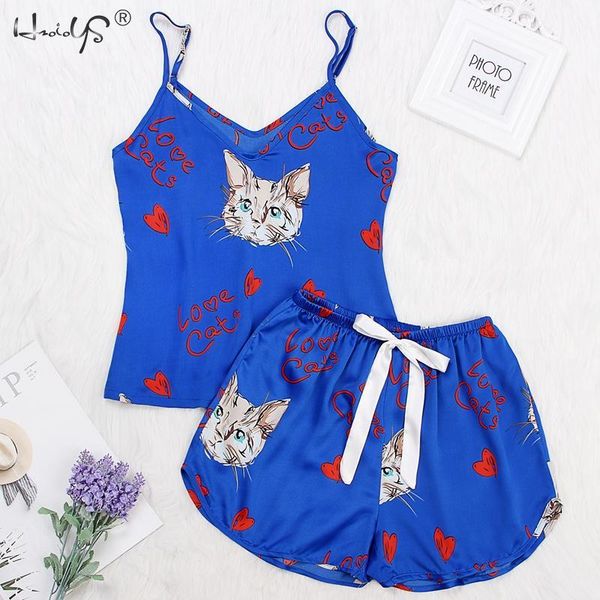 cat print pajamas set v neck sleeveless + shorts sleepwear sleep lounge pijama silk night home clothing pajama suit, Black;red
cat print pajamas set v neck sleeveless + shorts sleepwear sleep lounge pijama silk night home clothing pajama suit, Black;red