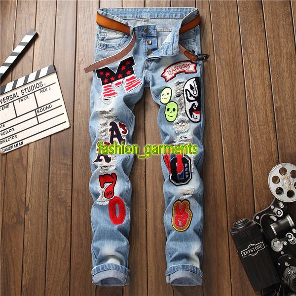 new fashion stylist jeans mens slim non-elastic trousers men letter badge hole straight jeans fashion trend jeans blue
new fashion stylist jeans mens slim non-elastic trousers men letter badge hole straight jeans fashion trend jeans blue