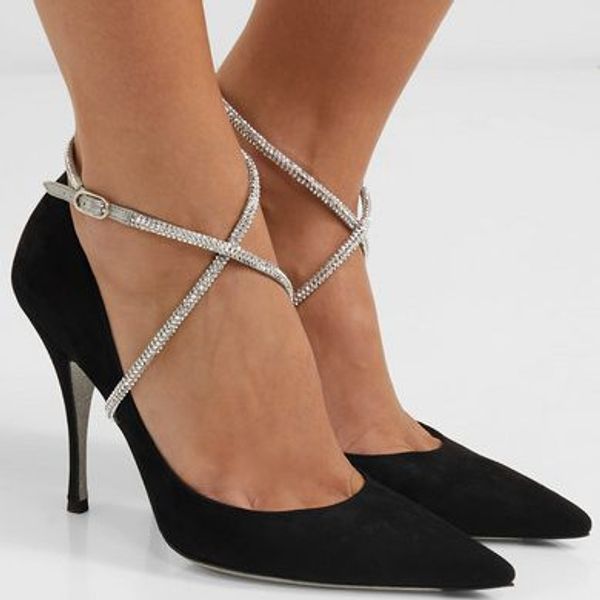 2019 new fashion shoes silver rhinestone strap pointed toes women pumps stiletto heel chic shoes high heels trendy party shoes, Black
2019 new fashion shoes silver rhinestone strap pointed toes women pumps stiletto heel chic shoes high heels trendy party shoes, Black