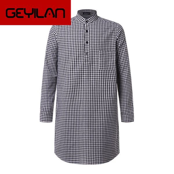 men plaid casual shirt stand collar long sleeve loose long shirts men muslim islamic kaftan suit dress shirt 2019, White;black
men plaid casual shirt stand collar long sleeve loose long shirts men muslim islamic kaftan suit dress shirt 2019, White;black