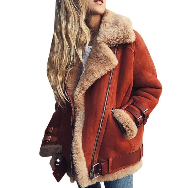womens lambs wool liner coat leather jacket winter artificial warm lapel fur locomotive plus velvet thickening, Black;brown
womens lambs wool liner coat leather jacket winter artificial warm lapel fur locomotive plus velvet thickening, Black;brown