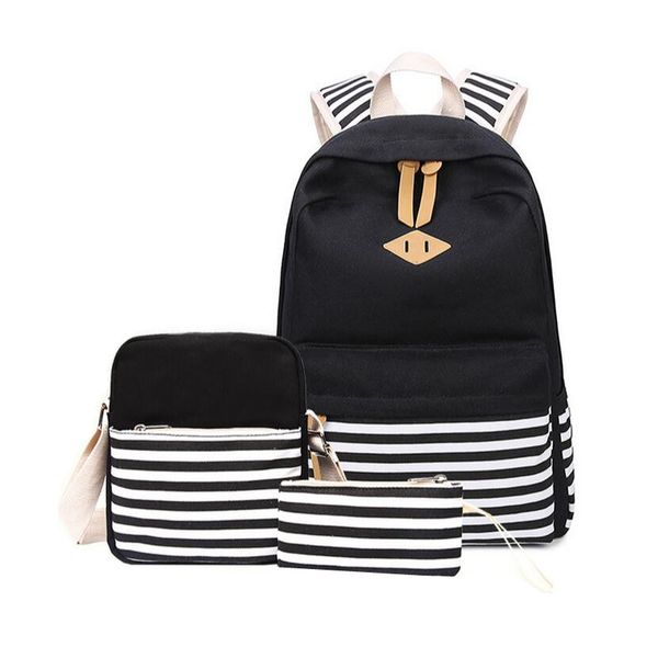 3 pcs black and white stripe vintage canvas backpack girl schoolbag kids backpack school bags for girls shoulder bag pencil case
3 pcs black and white stripe vintage canvas backpack girl schoolbag kids backpack school bags for girls shoulder bag pencil case