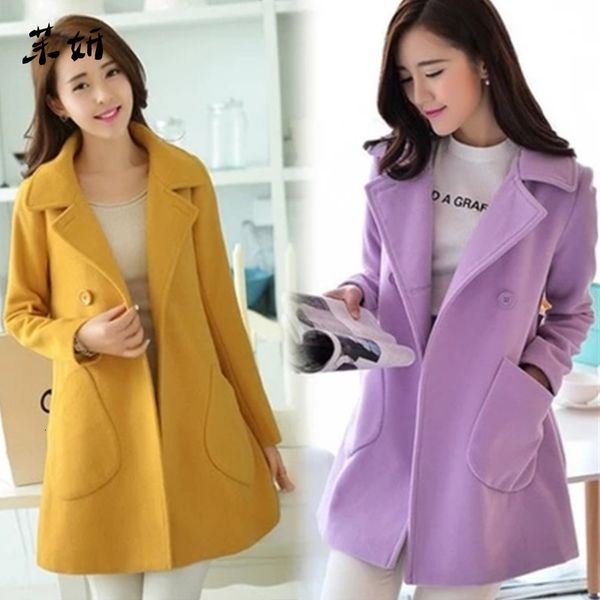 women autumn coat double breasted wool peacoat turn-down collar female jacket aic88, Black
women autumn coat double breasted wool peacoat turn-down collar female jacket aic88, Black